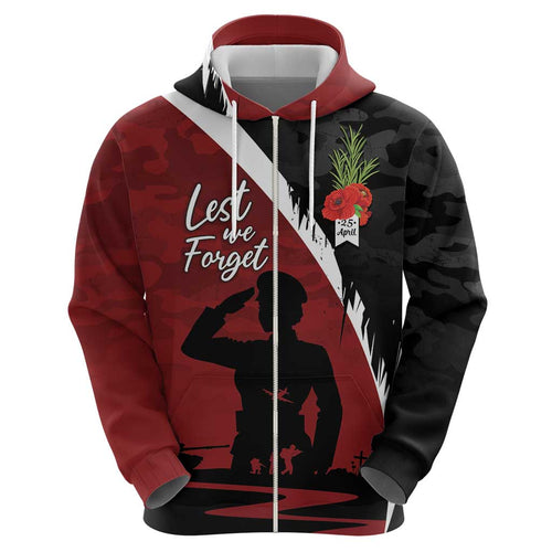 Anzac Day Women Veteran Zip Hoodie Ode of Remembrance
