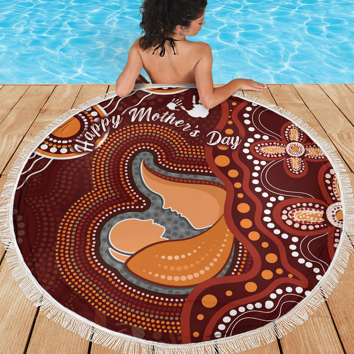 Australia Mother's Day Indigenous Beach Blanket Aboriginal Art