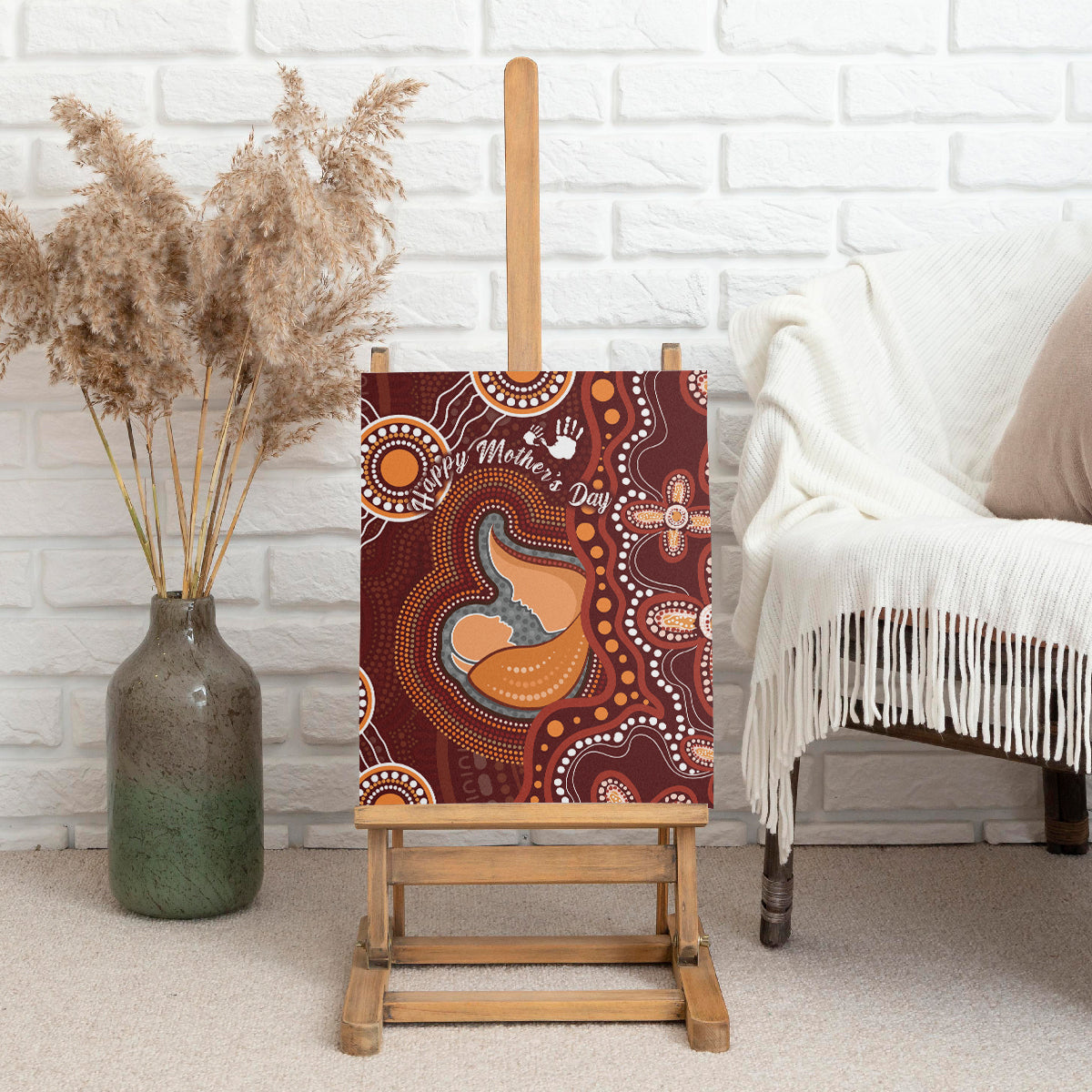 Australia Mother's Day Indigenous Canvas Wall Art Aboriginal Art