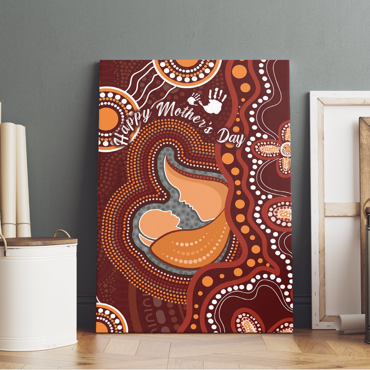 Australia Mother's Day Indigenous Canvas Wall Art Aboriginal Art