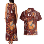 Australia Mother's Day Indigenous Couples Matching Tank Maxi Dress and Hawaiian Shirt Aboriginal Art