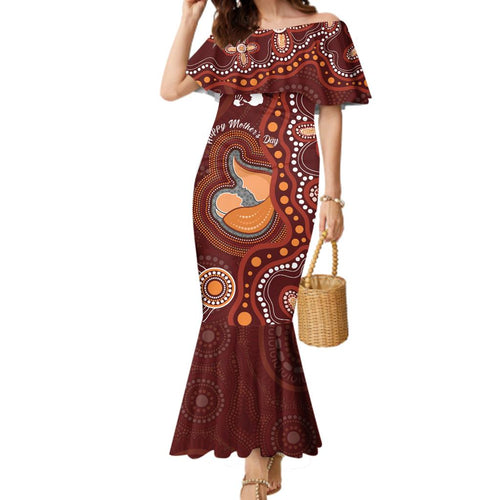 Australia Mother's Day Indigenous Family Matching Mermaid Dress and Hawaiian Shirt Aboriginal Art