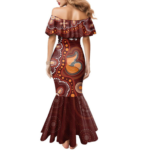 Australia Mother's Day Indigenous Family Matching Mermaid Dress and Hawaiian Shirt Aboriginal Art