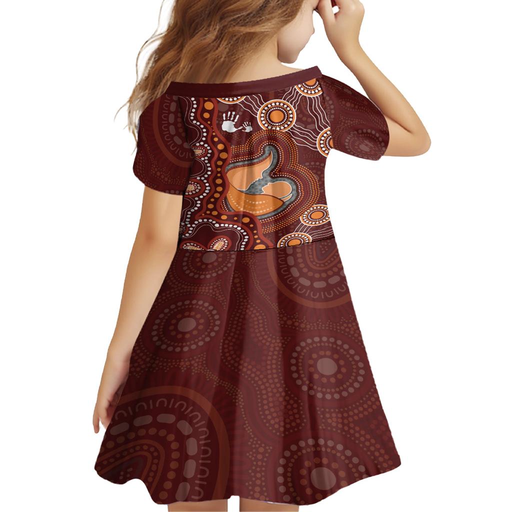 Australia Mother's Day Indigenous Family Matching Off Shoulder Short Dress and Hawaiian Shirt Aboriginal Art