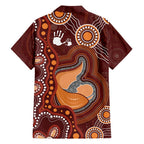 Australia Mother's Day Indigenous Family Matching Off Shoulder Short Dress and Hawaiian Shirt Aboriginal Art