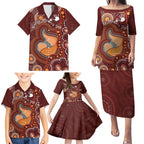 Australia Mother's Day Indigenous Family Matching Puletasi and Hawaiian Shirt Aboriginal Art
