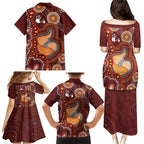 Australia Mother's Day Indigenous Family Matching Puletasi and Hawaiian Shirt Aboriginal Art