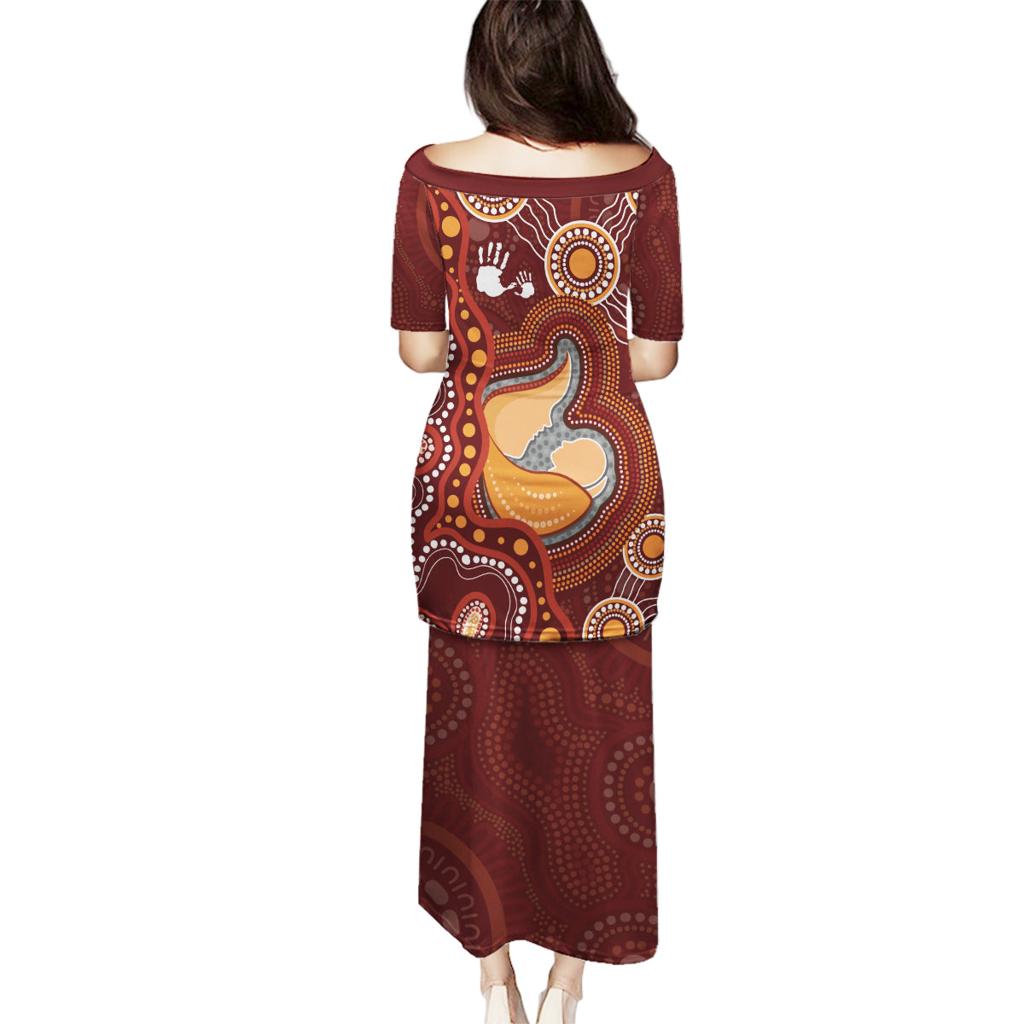 Australia Mother's Day Indigenous Family Matching Puletasi and Hawaiian Shirt Aboriginal Art