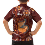 Australia Mother's Day Indigenous Family Matching Short Sleeve Bodycon Dress and Hawaiian Shirt Aboriginal Art