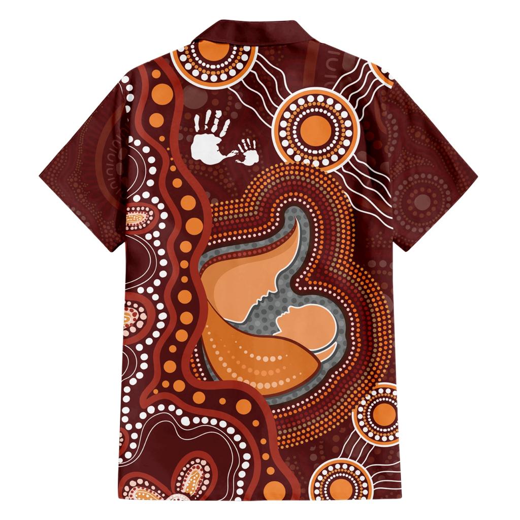 Australia Mother's Day Indigenous Family Matching Short Sleeve Bodycon Dress and Hawaiian Shirt Aboriginal Art