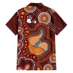 Australia Mother's Day Indigenous Family Matching Short Sleeve Bodycon Dress and Hawaiian Shirt Aboriginal Art