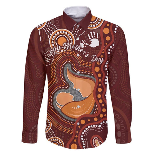 Australia Mother's Day Indigenous Family Matching Short Sleeve Bodycon Dress and Hawaiian Shirt Aboriginal Art