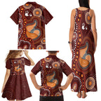 Australia Mother's Day Indigenous Family Matching Tank Maxi Dress and Hawaiian Shirt Aboriginal Art