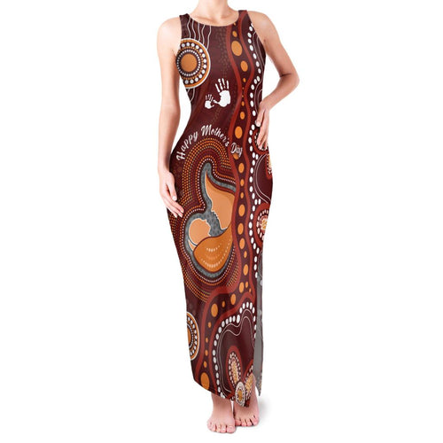 Australia Mother's Day Indigenous Family Matching Tank Maxi Dress and Hawaiian Shirt Aboriginal Art