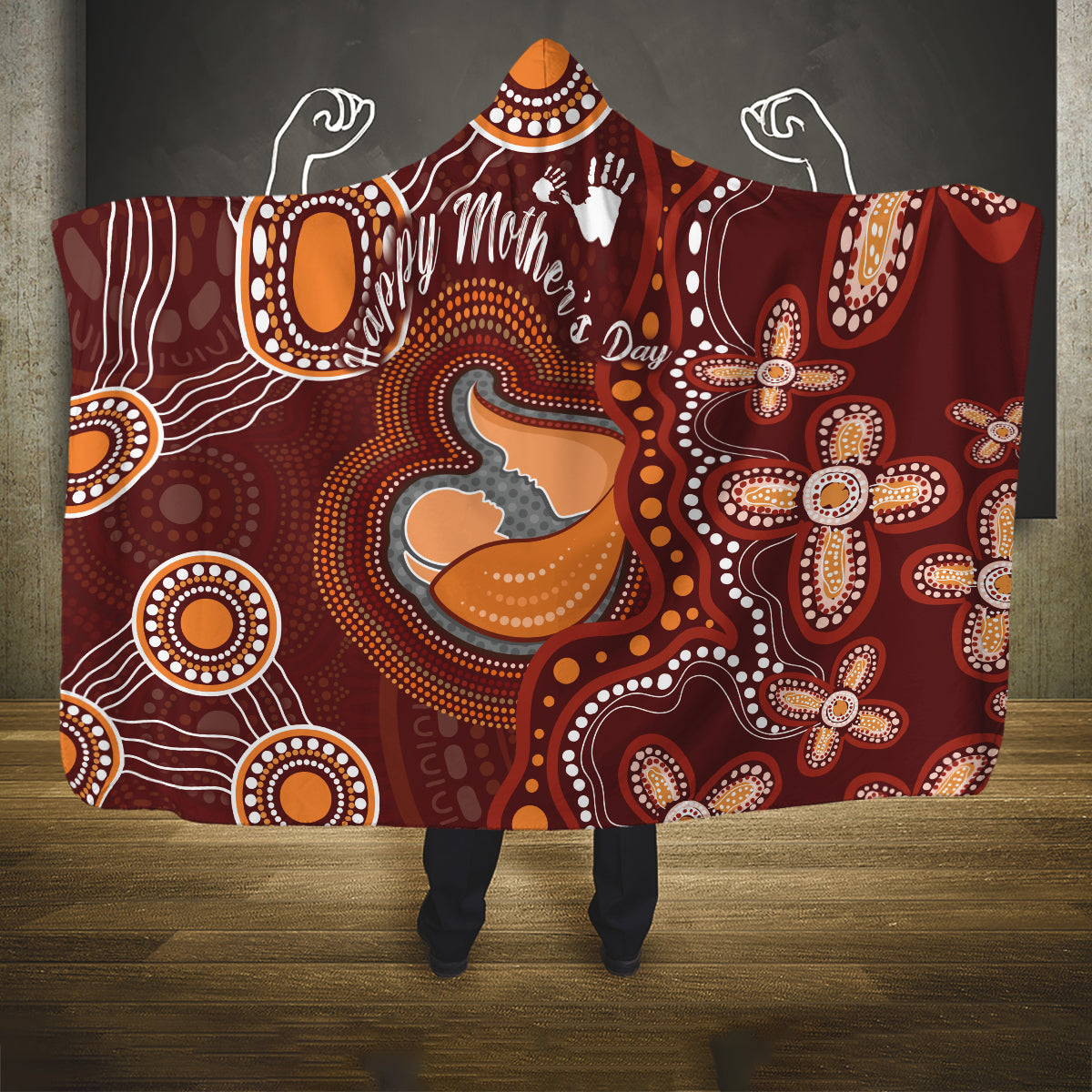 Australia Mother's Day Indigenous Hooded Blanket Aboriginal Art