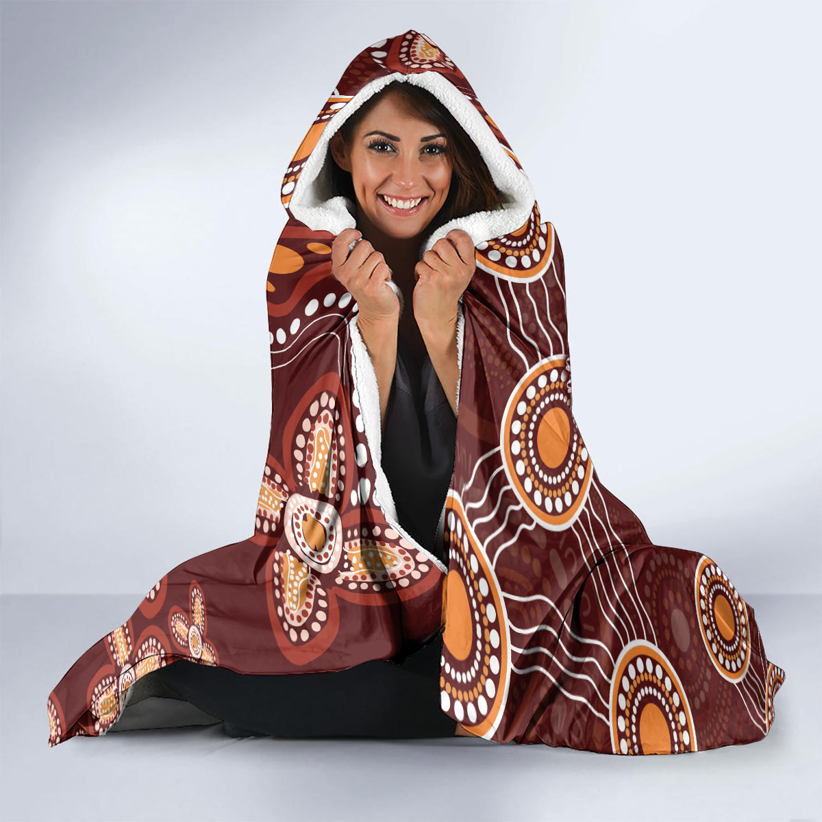 Australia Mother's Day Indigenous Hooded Blanket Aboriginal Art
