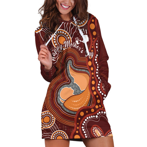 Australia Mother's Day Indigenous Hoodie Dress Aboriginal Art