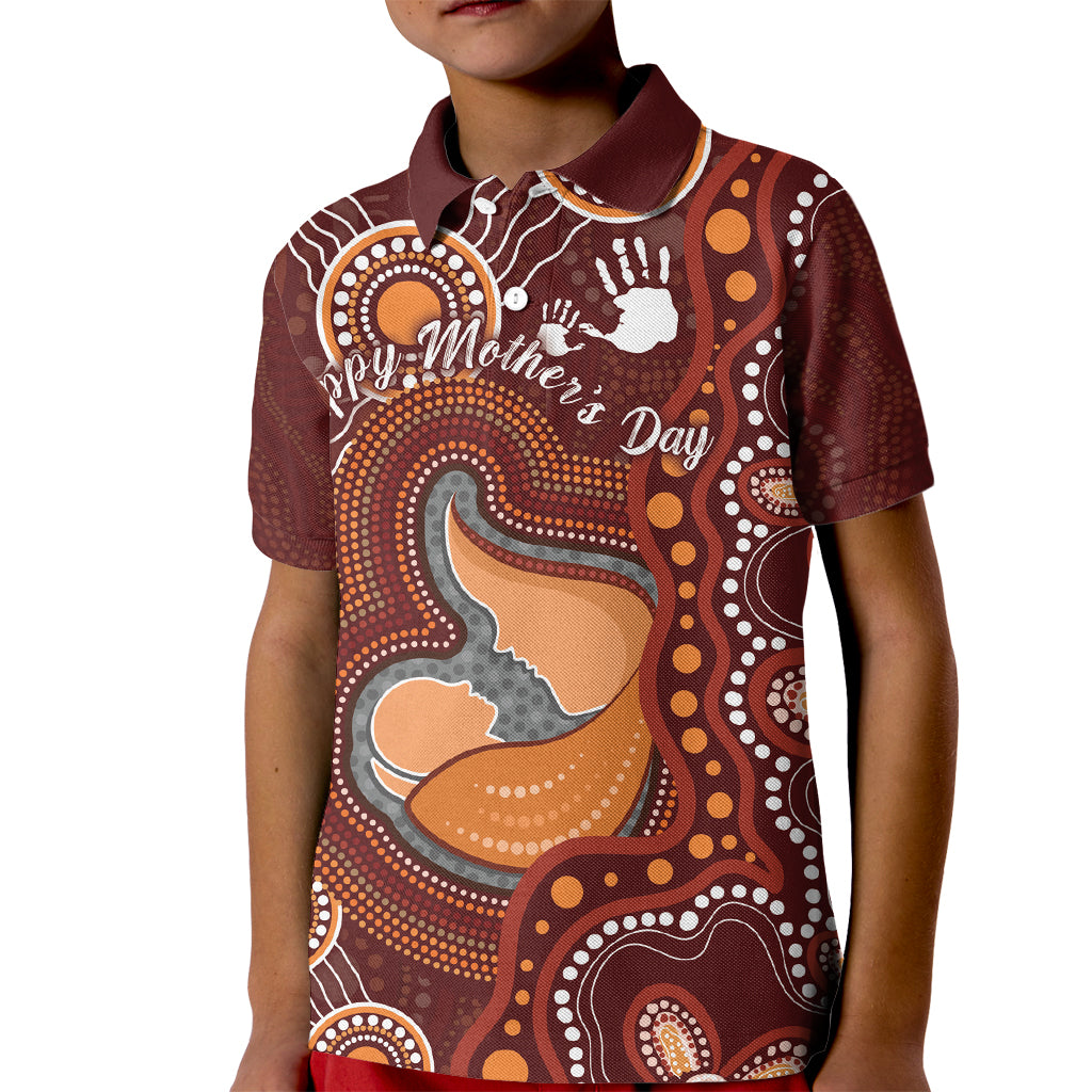 Australia Mother's Day Indigenous Kid Polo Shirt Aboriginal Art