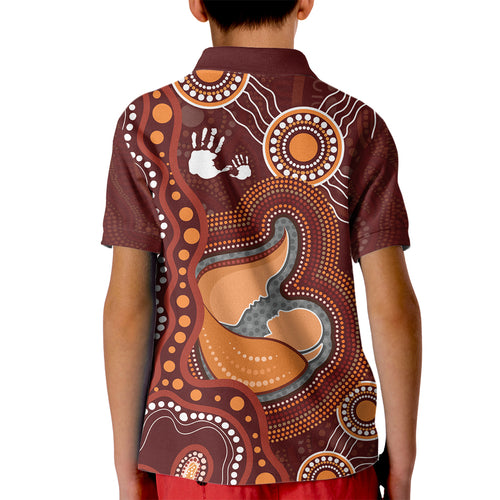 Australia Mother's Day Indigenous Kid Polo Shirt Aboriginal Art
