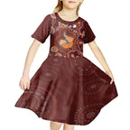 Australia Mother's Day Indigenous Kid Short Sleeve Dress Aboriginal Art