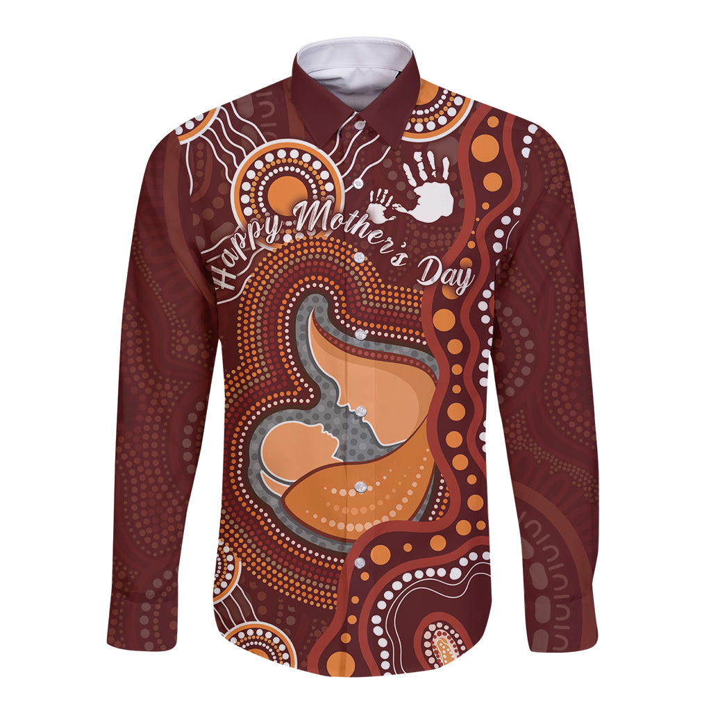 Australia Mother's Day Indigenous Long Sleeve Button Shirt Aboriginal Art
