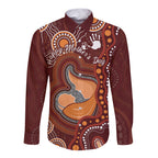 Australia Mother's Day Indigenous Long Sleeve Button Shirt Aboriginal Art