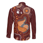 Australia Mother's Day Indigenous Long Sleeve Button Shirt Aboriginal Art