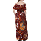 Australia Mother's Day Indigenous Off Shoulder Maxi Dress Aboriginal Art