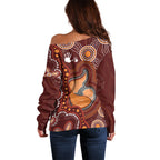 Australia Mother's Day Indigenous Off Shoulder Sweater Aboriginal Art