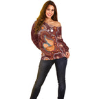Australia Mother's Day Indigenous Off Shoulder Sweater Aboriginal Art