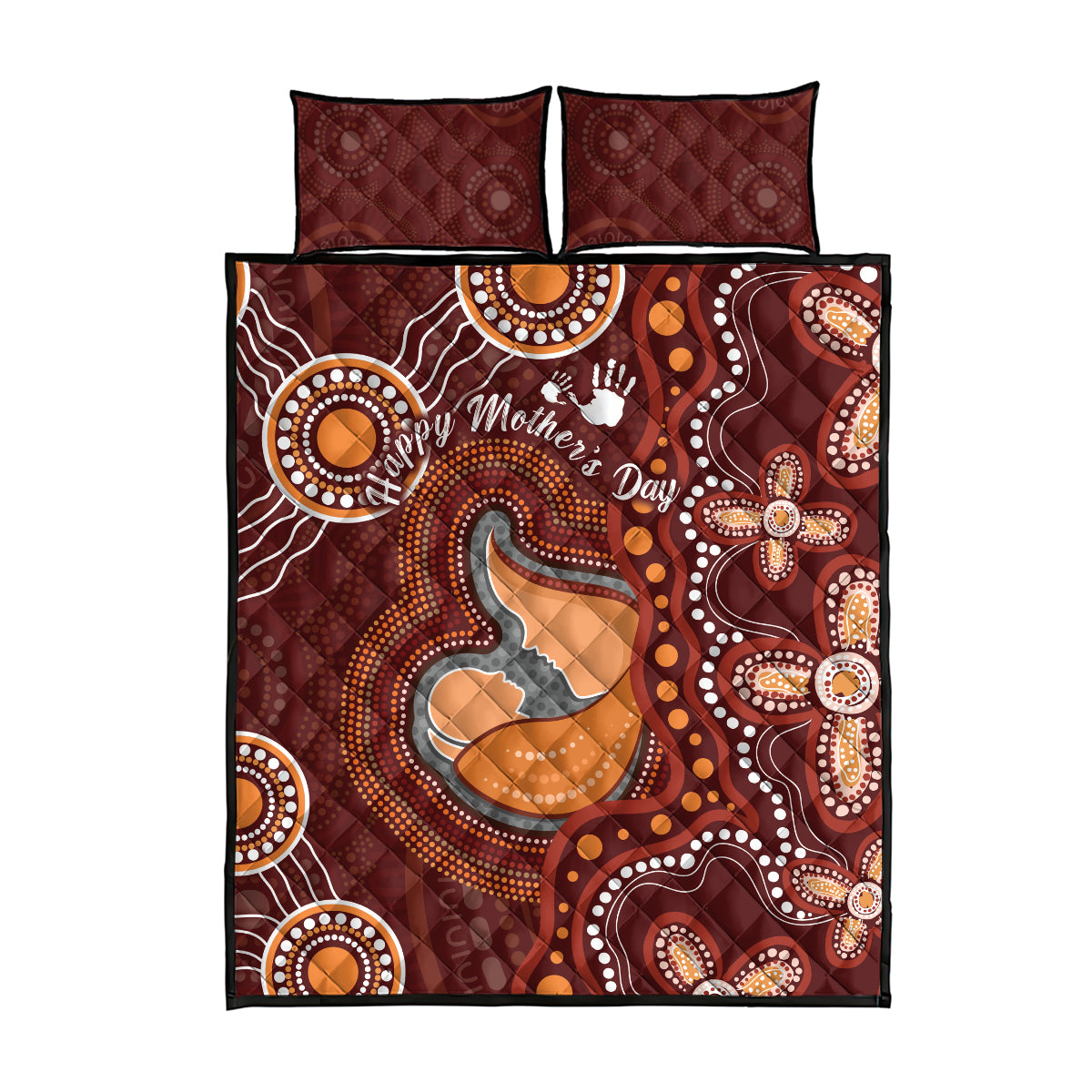 Australia Mother's Day Indigenous Quilt Bed Set Aboriginal Art