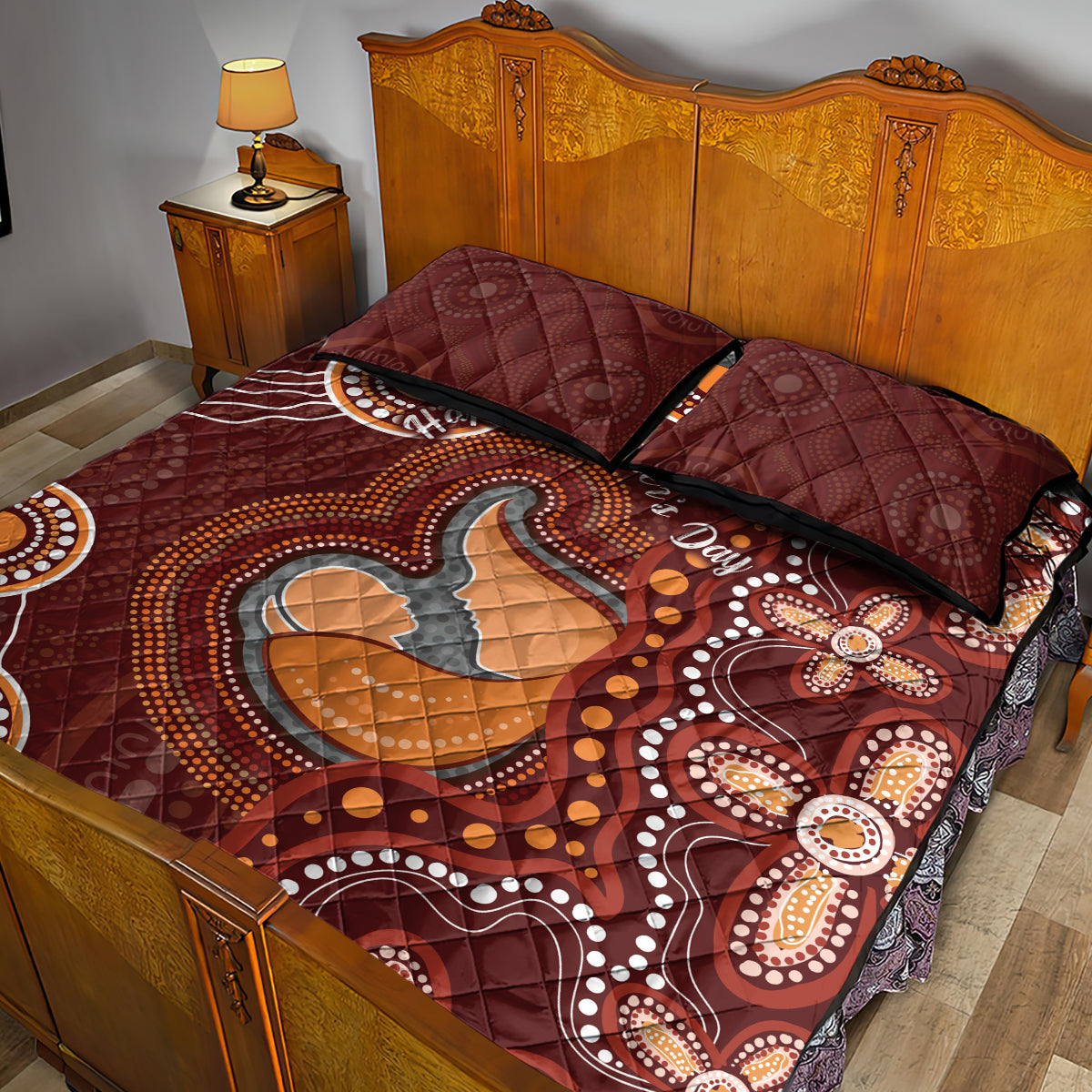 Australia Mother's Day Indigenous Quilt Bed Set Aboriginal Art