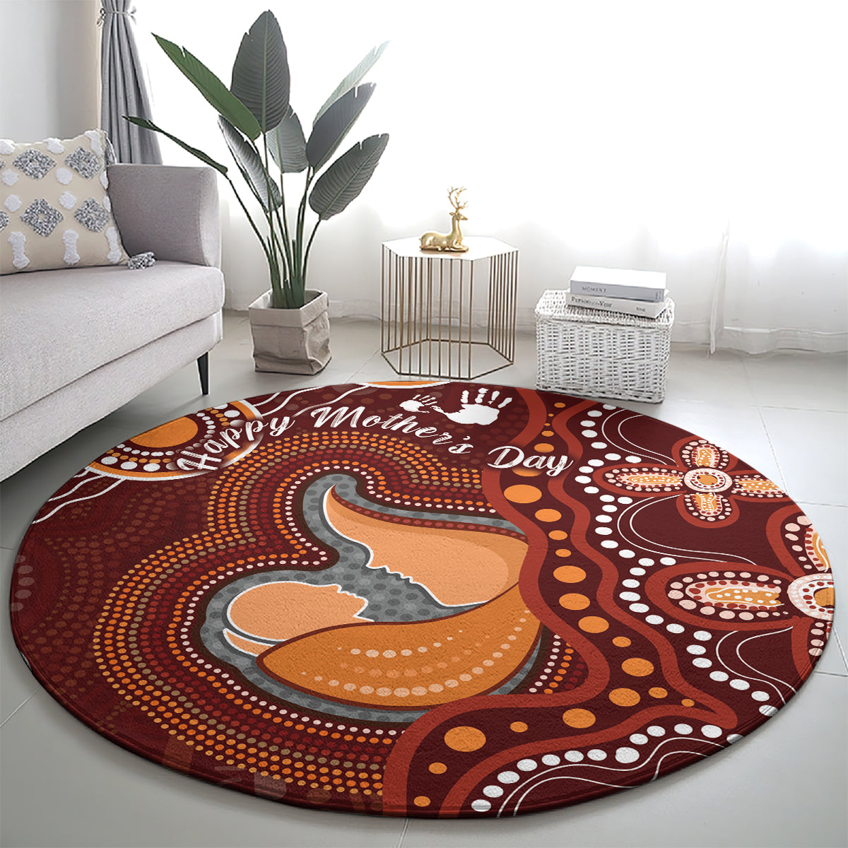 Australia Mother's Day Indigenous Round Carpet Aboriginal Art