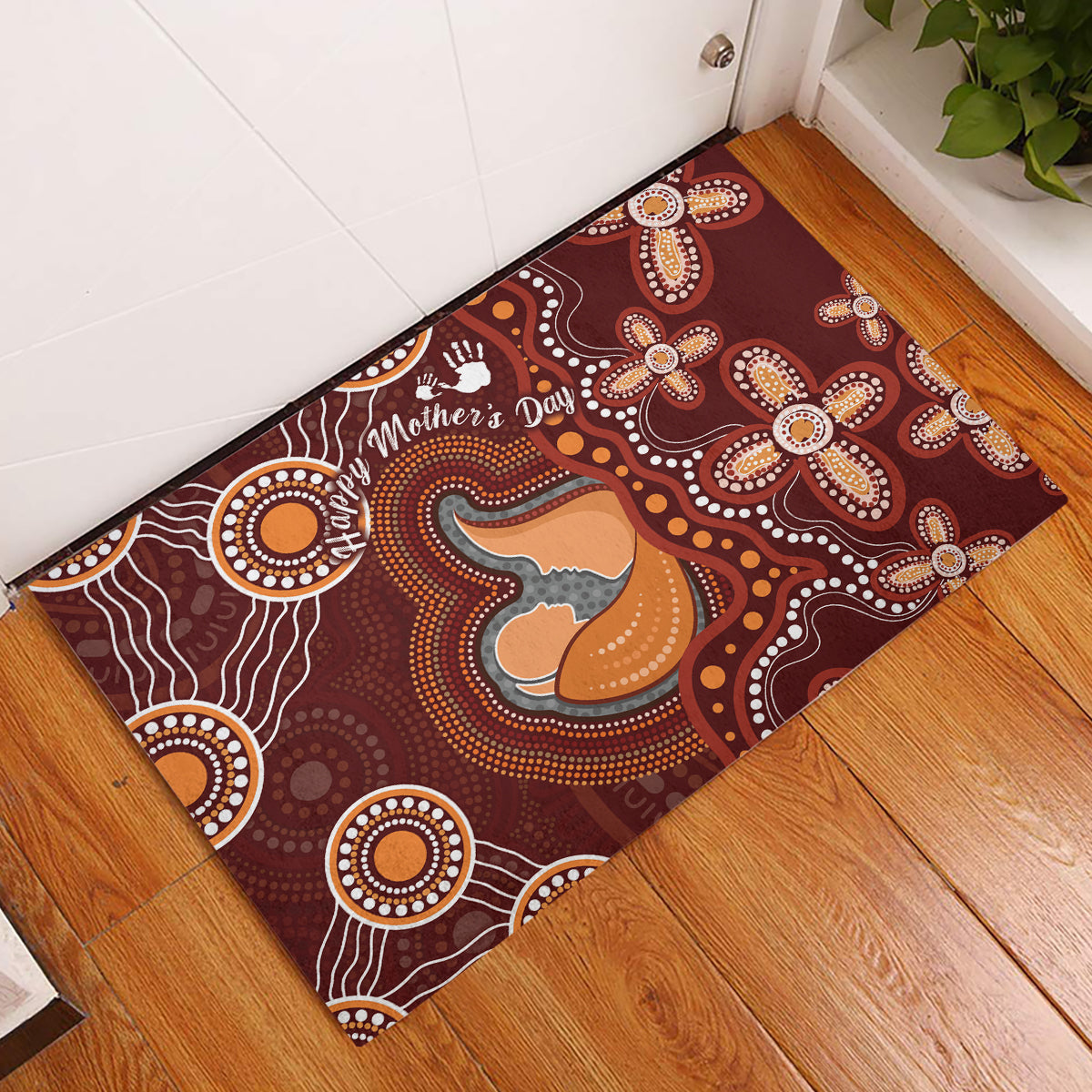 Australia Mother's Day Indigenous Rubber Doormat Aboriginal Art