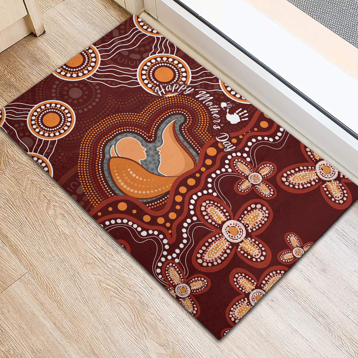 Australia Mother's Day Indigenous Rubber Doormat Aboriginal Art