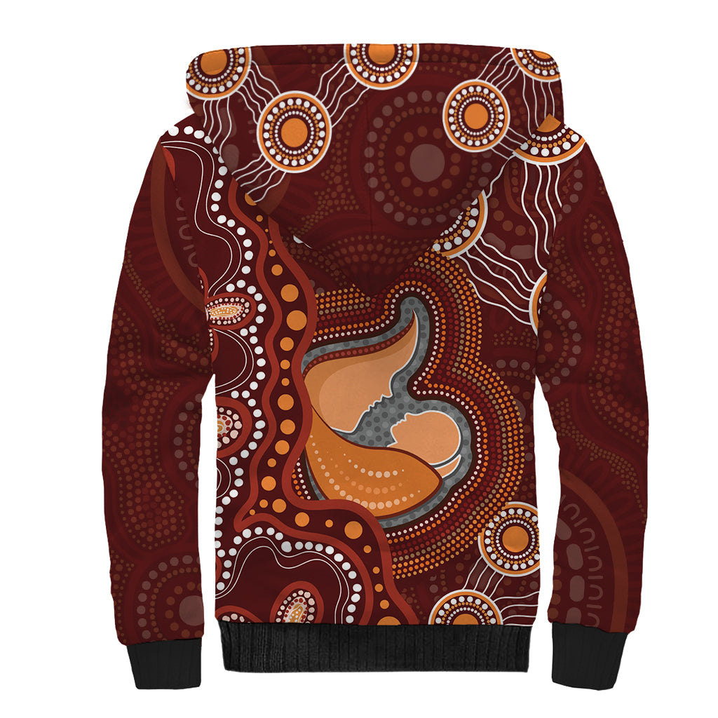 Australia Mother's Day Indigenous Sherpa Hoodie Aboriginal Art