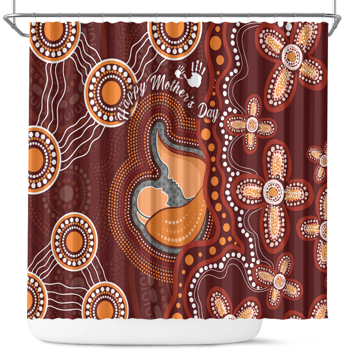 Australia Mother's Day Indigenous Shower Curtain Aboriginal Art