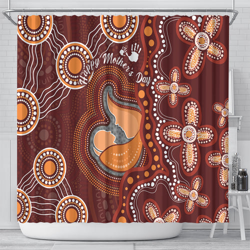 Australia Mother's Day Indigenous Shower Curtain Aboriginal Art
