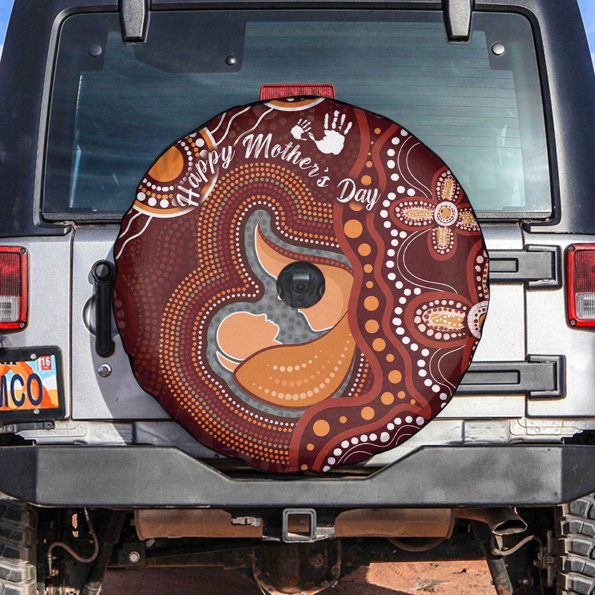 Australia Mother's Day Indigenous Spare Tire Cover Aboriginal Art