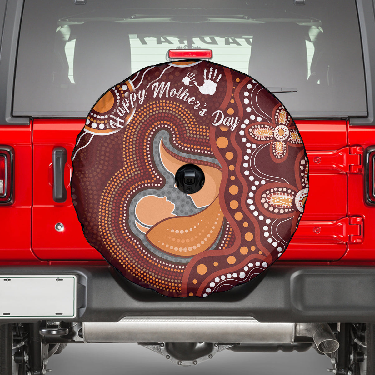 Australia Mother's Day Indigenous Spare Tire Cover Aboriginal Art