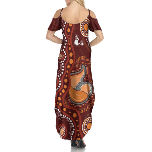 Australia Mother's Day Indigenous Summer Maxi Dress Aboriginal Art