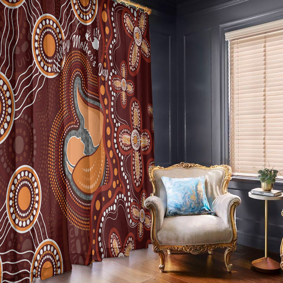 Australia Mother's Day Indigenous Window Curtain Aboriginal Art