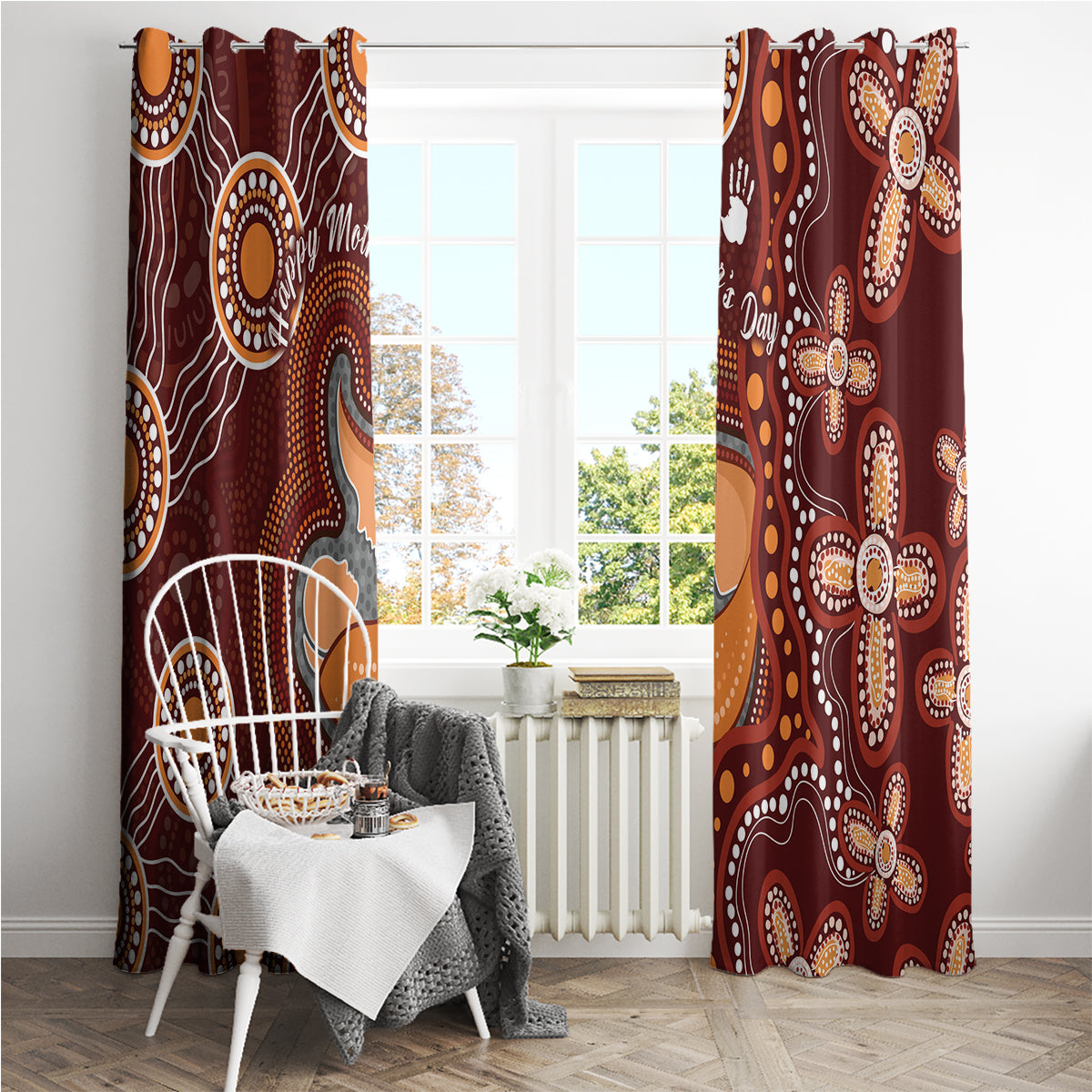 Australia Mother's Day Indigenous Window Curtain Aboriginal Art