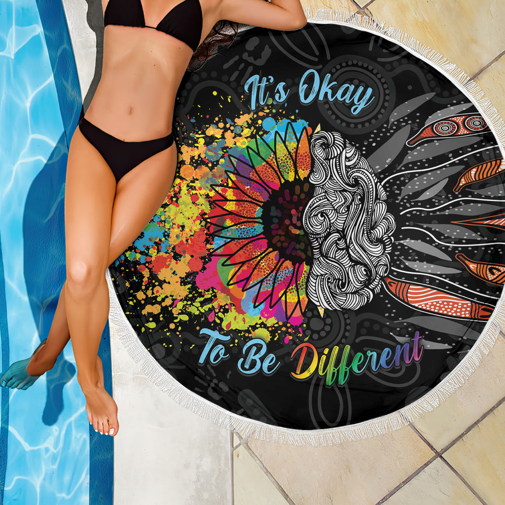 Australia Aboriginal Beach Blanket Autism It's Okay To Be Different