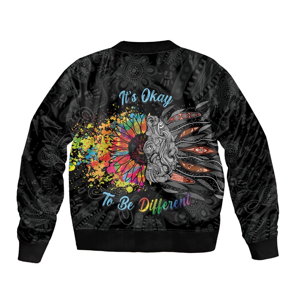 Australia Aboriginal Bomber Jacket Autism It's Okay To Be Different