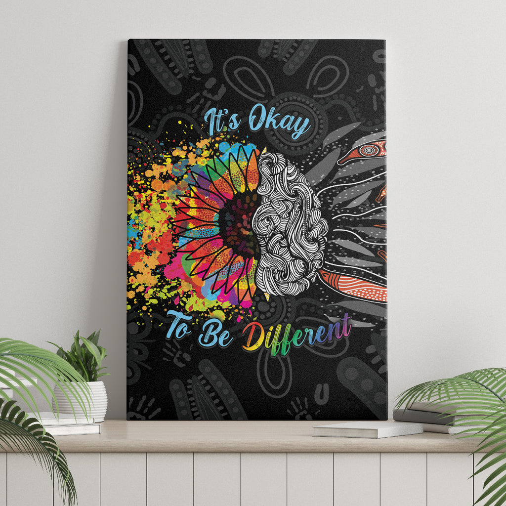 Australia Aboriginal Canvas Wall Art Autism It's Okay To Be Different