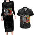 Australia Aboriginal Couples Matching Long Sleeve Bodycon Dress and Hawaiian Shirt Autism It's Okay To Be Different