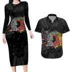 Australia Aboriginal Couples Matching Long Sleeve Bodycon Dress and Hawaiian Shirt Autism It's Okay To Be Different