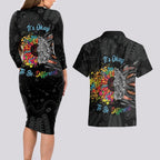 Australia Aboriginal Couples Matching Long Sleeve Bodycon Dress and Hawaiian Shirt Autism It's Okay To Be Different