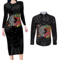 Australia Aboriginal Couples Matching Long Sleeve Bodycon Dress and Long Sleeve Button Shirt Autism It's Okay To Be Different